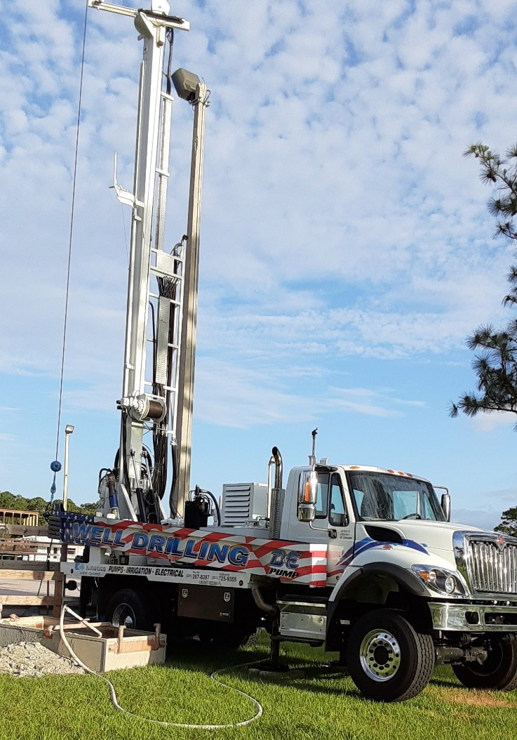 american flag well drilling truck  | D&E Pump